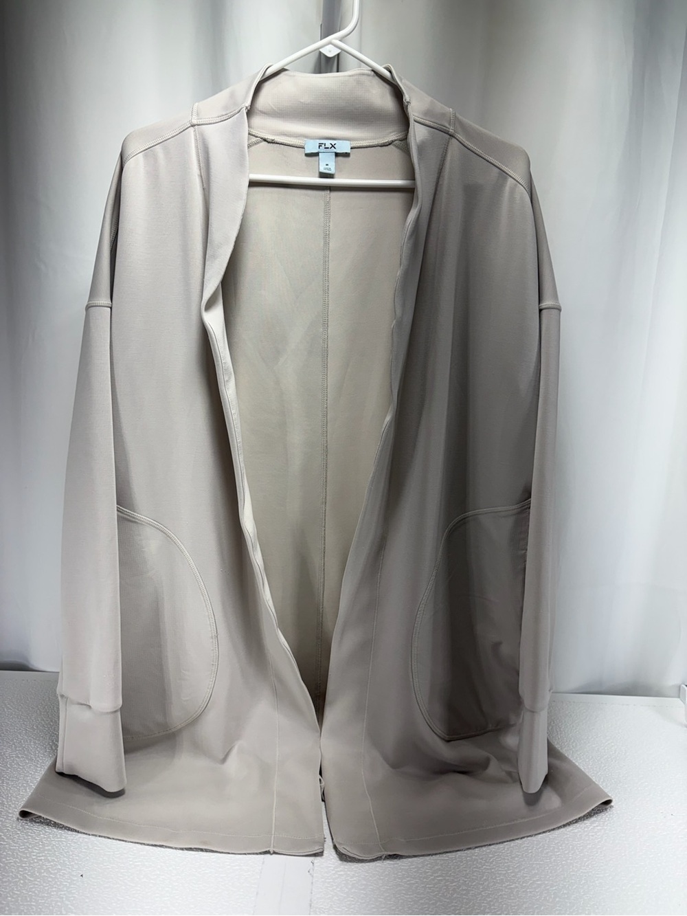 FLX Relaxed Cream Open-Front Blazer Jacket 4565